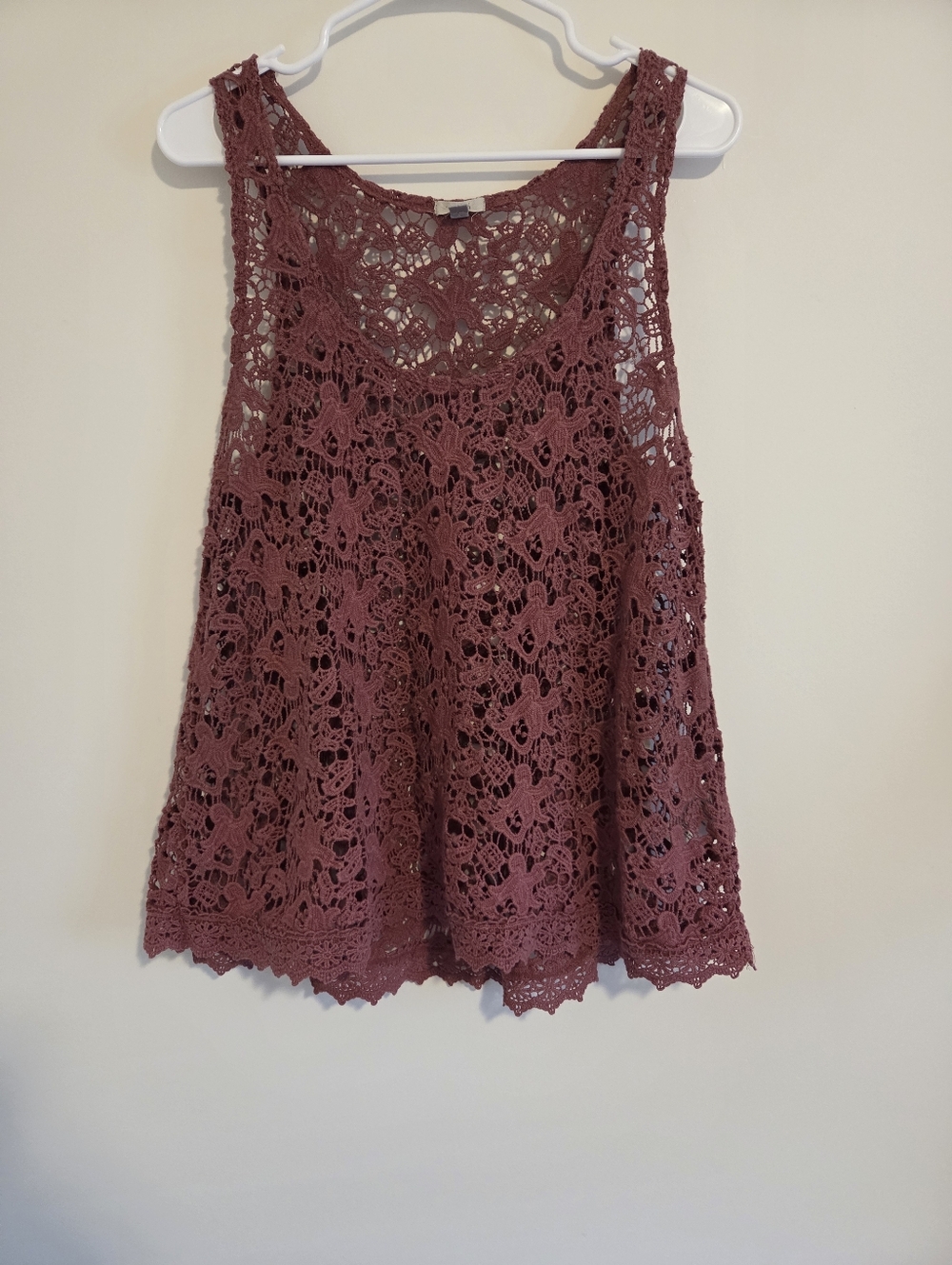Urban Outfitters Ecote Dusty Pink Crochet Tank Top